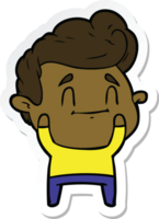 sticker of a happy cartoon man png