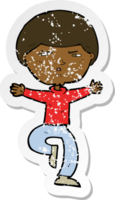 retro noodlijdende sticker van een cartoon boze man png