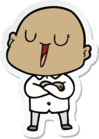 sticker van een happy cartoon kale man png