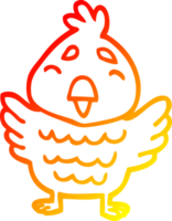 warm gradient line drawing cartoon red bird png