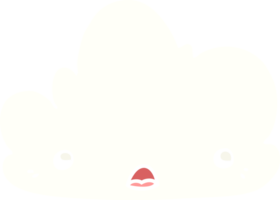 schattige egale kleurstijl cartoon wolk png