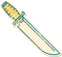 distressed sticker tattoo style icon of knife png