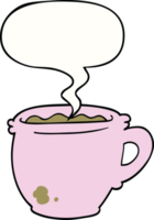 cartoon hot cup of coffee and speech bubble png