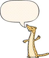 cartoon weasel and speech bubble in comic book style png