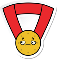 sticker of a cute cartoon gold medal png