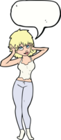 cartoon pretty woman with speech bubble png