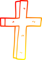 warm gradient line drawing cartoon wooden cross png