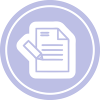 icono circular de documento de escritura png