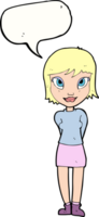 cartoon pretty girl with speech bubble png