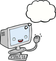cartoon computer with thought bubble png