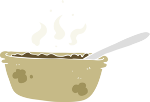 flat color illustration of a cartoon bowl of stew png