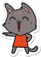 adesivo di un gatto cartone animato felice png