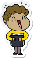 sticker of a cartoon happy man png