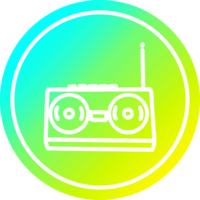 toca-fitas de rádio circular no espectro de gradiente frio png