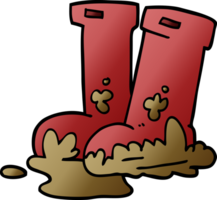 cartoon doodle muddy boots png