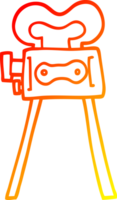 câmera de filme de desenho animado de desenho de linha de gradiente quente png
