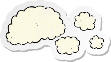 adesivo retrô angustiado de um elemento de desenho animado de nuvem de fumaça png