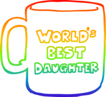 rainbow gradient line drawing worlds best daughter mug png