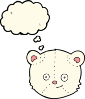 cartoon polar bear head with thought bubble png