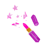 retro tekenfilm levendig lippenstift png