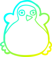 cold gradient line drawing cartoon penguin png