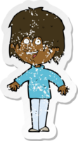 retro noodlijdende sticker van een cartoon opgewonden man png