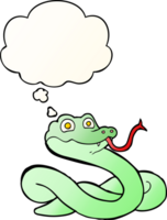 cartoon snake and thought bubble in smooth gradient style png