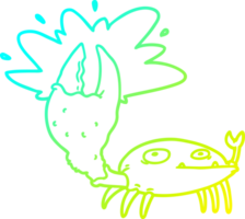 Kalte Gradientenlinie Zeichnung Cartoon-Krabbe mit großer Klaue png