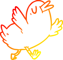 warm gradient line drawing happy bird png