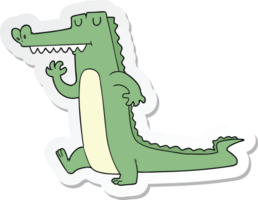 sticker of a cartoon crocodile png