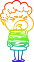 arcobaleno gradiente linea disegno cartone animato uomo furioso png