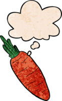 cartoon carrot and thought bubble in grunge texture pattern style png