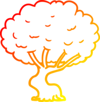 arbre de dessin animé de dessin de ligne de gradient chaud png