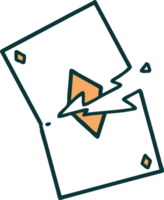 tattoo style icon of a torn card png