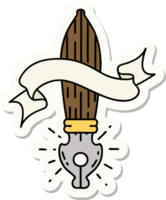 sticker of tattoo style fountain pen png