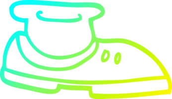 cold gradient line drawing cartoon shoe with sock png