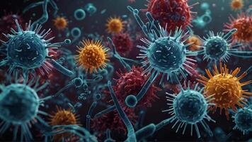 AI generated Viruses and bacteria abstract background video