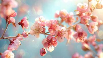 ai generado un encantador primavera resumen antecedentes presentando hermosa floral elementos desde naturaleza foto