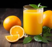 AI generated orange juice for health on background photo