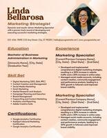 Elegant Cream Brown Cream Marketing Strategist Resume Template