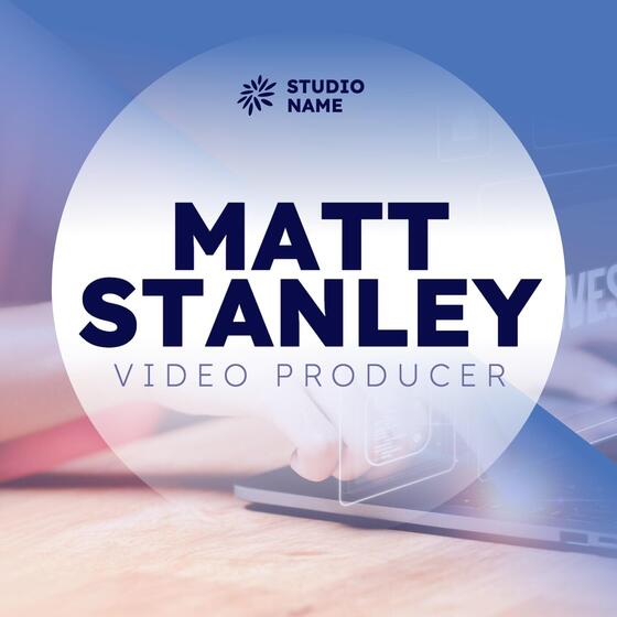 Video Photographer Producer Dark Blue Creative Business Name Card