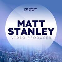 Video Photographer Producer Dark Blue Creative Business Name Card template