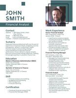 Finance Analyst Resume template