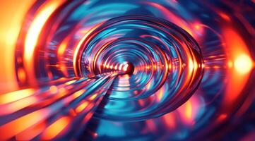 AI generated modern abstract image of colored curved light tubes photo
