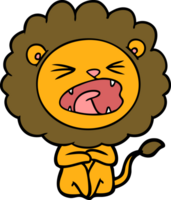 dessin animé lion en colère png