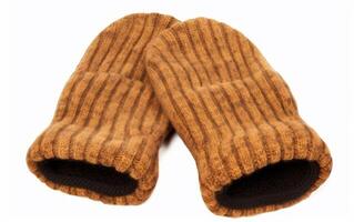 AI generated Cozy Winter Mittens on White Background photo