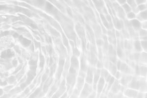 Bluewater waves on the surface ripples blurred. Defocus blurred transparent blue colored clear calm water surface texture with splash and bubbles. Water waves with shining pattern texture background. photo