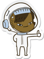 sticker of a cartoon astronaut woman png
