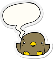 cartoon chick and speech bubble sticker png