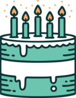 tattoo style icon of a birthday cake png